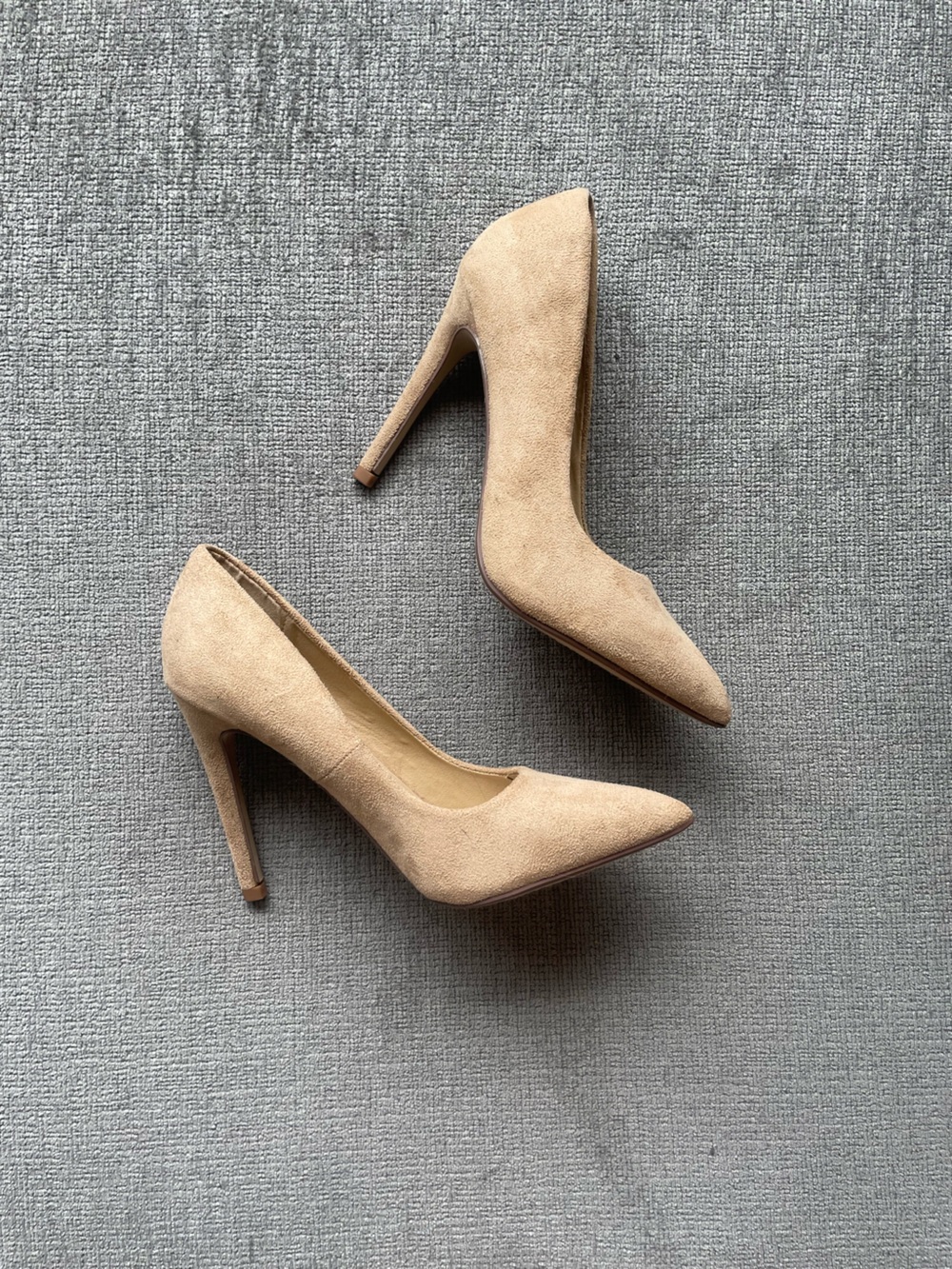 Revamped Neutral Suede Pointed-Toe Stiletto Pumps
